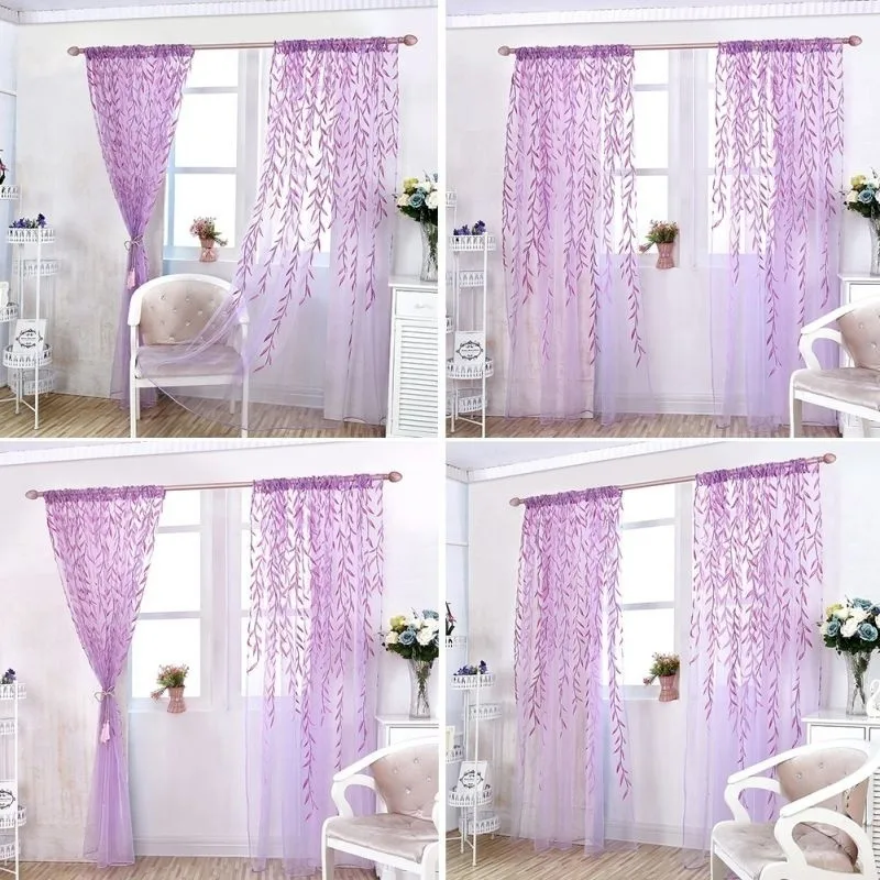 

Wickers Printed Tulle Curtain Window Shade Curtain Shading Drape Valances For Living Room Bedroom Kitchen Window Screening