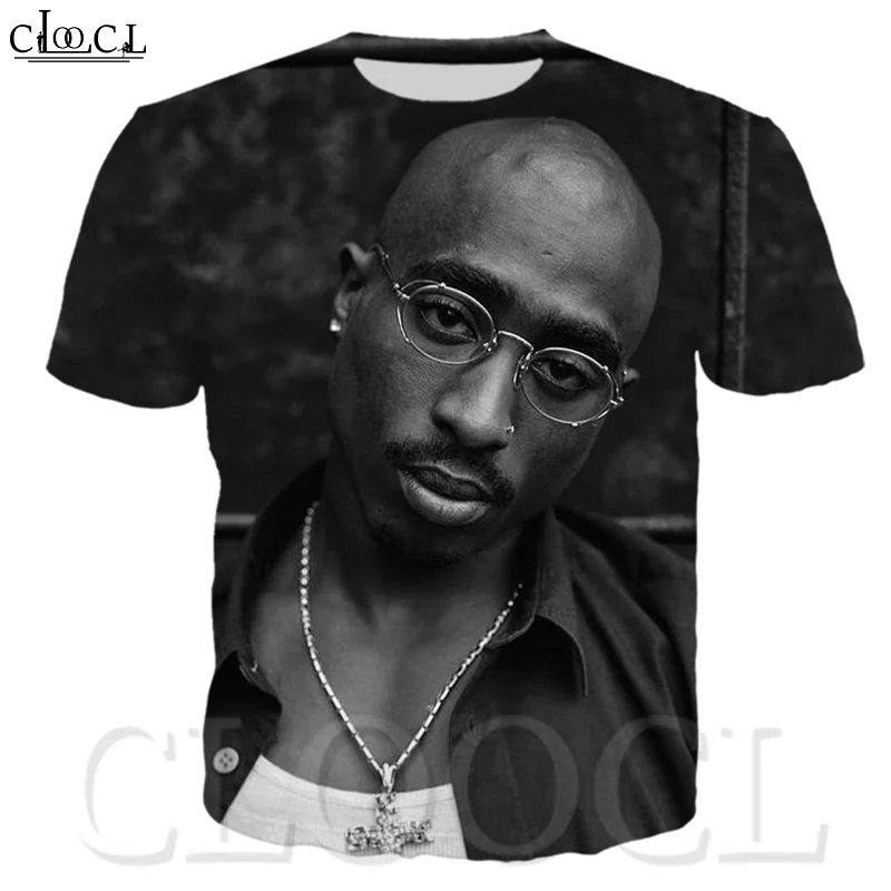 Мужская футболка с 3D принтом Повседневная короткими рукавами и раппера 2pac Amaru Shakur