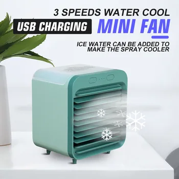

Warmtoo Mini Portable Air Conditioner Humidifier Desktop Cooling Fan Air Cooler Black Fan For Home Office Camping Outdoor