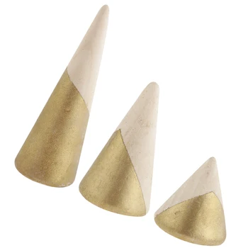 

Assorted Size 3/5/8cm Natural Wooden Cone Shape Rack Ring Display Unfinished
