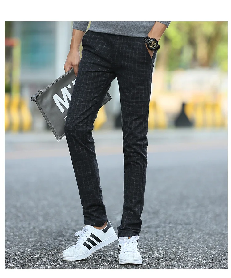 Для Мужчин's повседневные штаны для стройных городская мода тренд небольшая эластичность брючин брюки широкие прямые брюки больших Размеры Мужская одежда