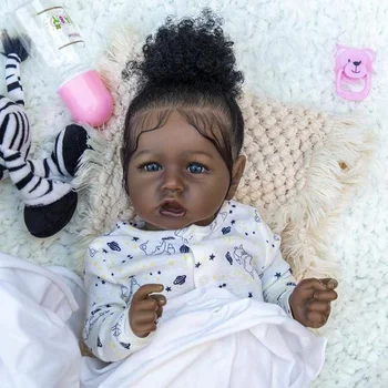 

22 inch Lifelike Reborn Dolls Fashion Baby Dolls African American Latina Reborn Baby Doll Girl