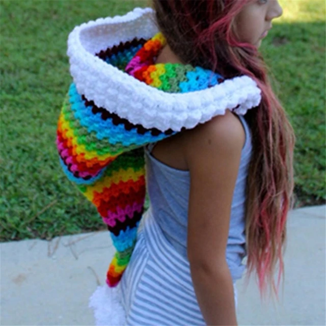 Free Crochet Rainbow Scarf Pattern