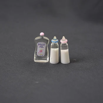 

1Set kawaii Doll Accessories Toy 1:12 Dolls House Miniature Baby Bottles Shampoo Bibs Set for Doll House Toys high quality