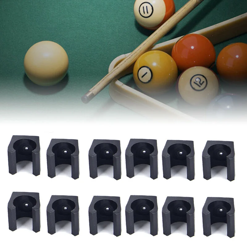 12Pcs/pack Billiard Cue Holder Fishing Rod Holder Plastic Cue Wall