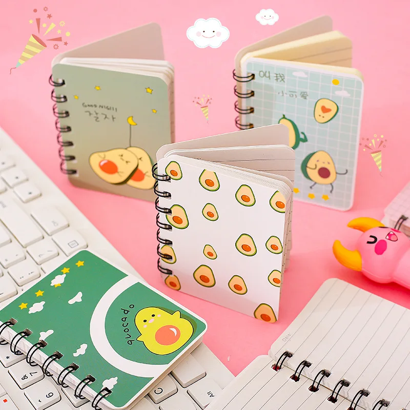 Kawaii симпатичная картонная печать спираль блокнот портативный мини карманный