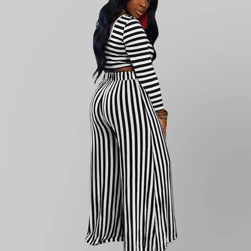 

2019 Fashion Women Summer Casual Sets Crop Top Long Pants Set Two Piece Outfits