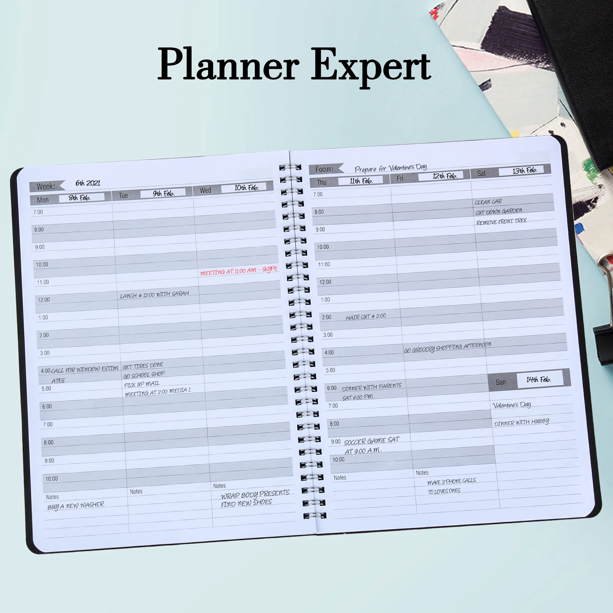 Weekly Planner Undated Hourly Appointment Book Daily Agenda Planner 8