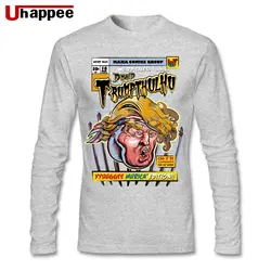 Мужской длинный рукав на заказ хлопок, большой размер базовые футболки стильные D'nald Trump Cthulhu Head футболки для мужчин День Благодарения