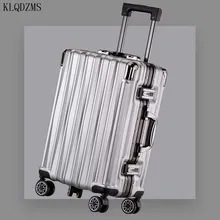 KLQDZMS Высококачественная алюминиевая рама, Скалка багажа, Спиннер, модный бренд, Дорожный чемодан на колесах