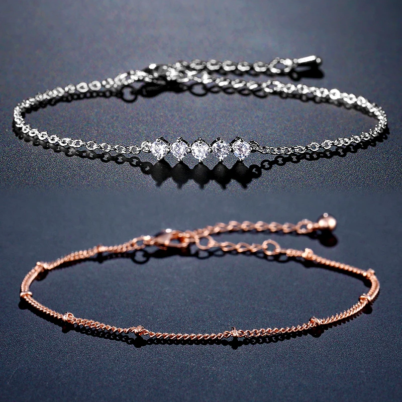 White and Rose Gold UILZ циркониевые свадебные браслеты в римском стиле для невесты и браслеты в стиле хип-хоп, ювелирная огранка 5,0 мм, CZ теннисные браслеты для женщин/мужчин, вечерние браслеты JMBP051 - Окраска металла: White and Rose Gold