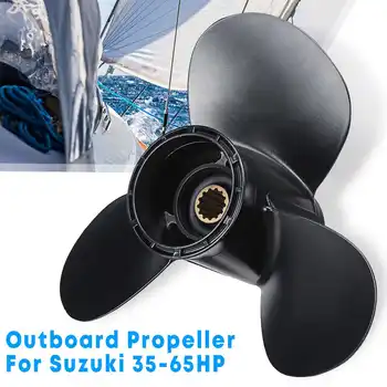 

11 1/2 x 10 Boat Outboard Propeller For Suzuki 35-65HP 58100-95212-019 Black Marine Propeller 13 Spline Tooth Aluminum Alloy