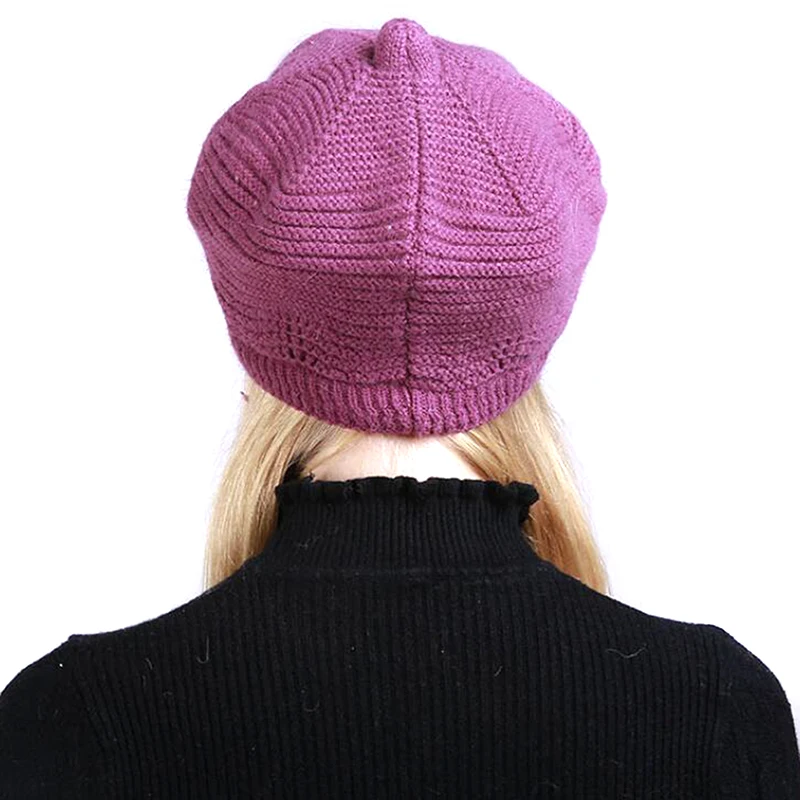 Зимние вязаные теплые нежные темпераментные шапки для женщин Skullies Beanies шапки ручной работы женская шапка вязаная шапка оптом
