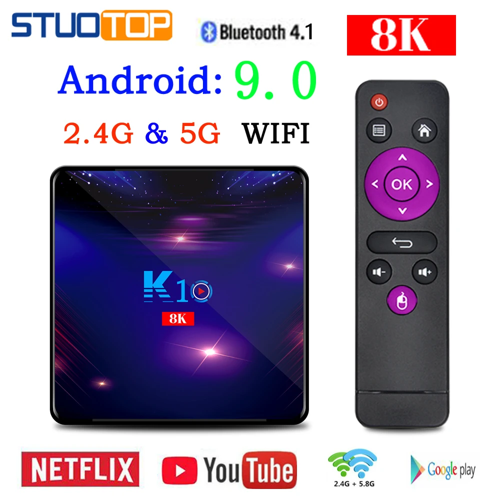 ТВ приставка K10 Smart Android 9,0 4K 4 ГБ 32 ГБ 64 Гб 128 ГБ 2,4g и 5g Wifi Bluetooth 4,1 Ethernet 1000M Amlogic S905 X3 8k медиаплеер|ТВ-приставки и медиаплееры|   | АлиЭкспресс