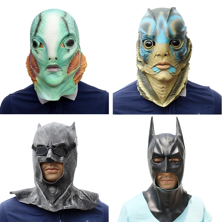 

Halloween Props Ball Party Batman Shape of Water Latex Mask