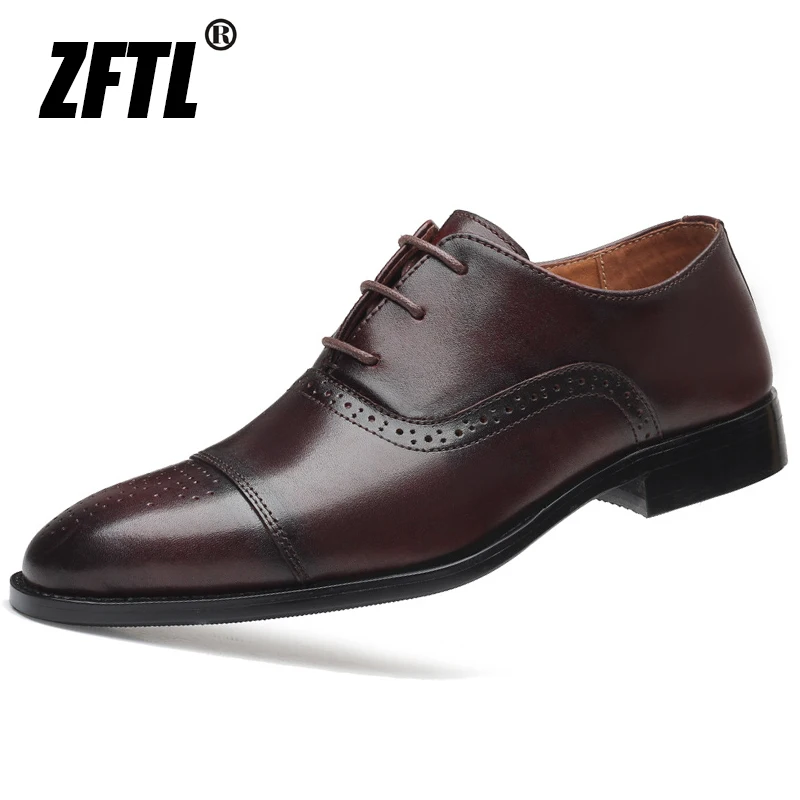 

ZFTL Men's dress shoes Brogue shoes Genuine leather Man Business shoes male Oxford shoes men's formal lace-up shoes