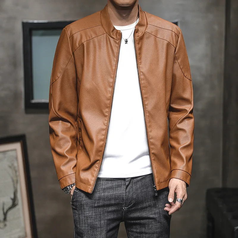 

2019 Autumn New Style Leather Coat MEN'S Casual Jacket Korean-style Trend Slim Fit Handsome Youth Biker Jacket Men's