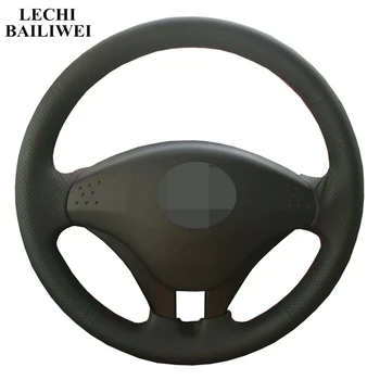 

Artificial leather DIY Black Hand-stitched Car Steering Wheel Cover For Mitsubishi V73 2011 L200 Pajero 2008-2011