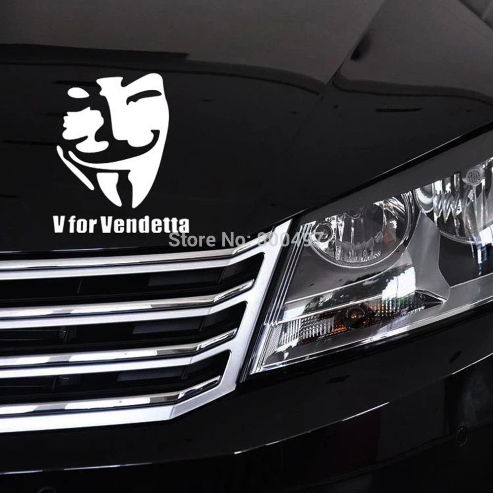 Новые креативные V For Vendetta забавные предупреждение Стикеры Декоративные наклейки