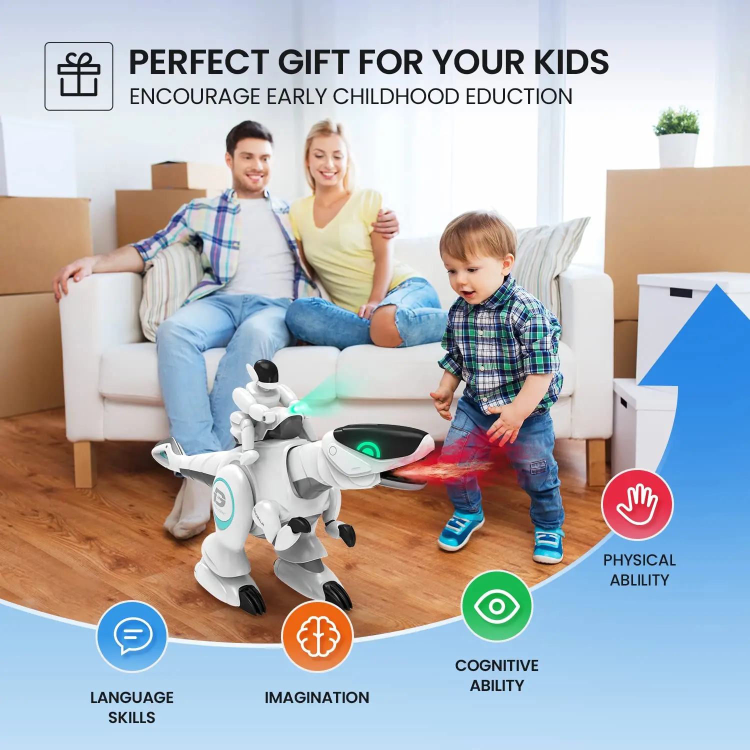 Wireless Remote Control Dinosaur Toys With LED Lights Mist Spray Intelligent Touch Function Non-Toxic And Quality ABS Plastic 2