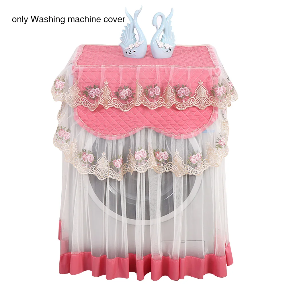 

60*60* 85cm Dustproof Ruffle Floral Washing Machine Dust Cover Protection Front Home Cleaning Washing Machine Dust Cover