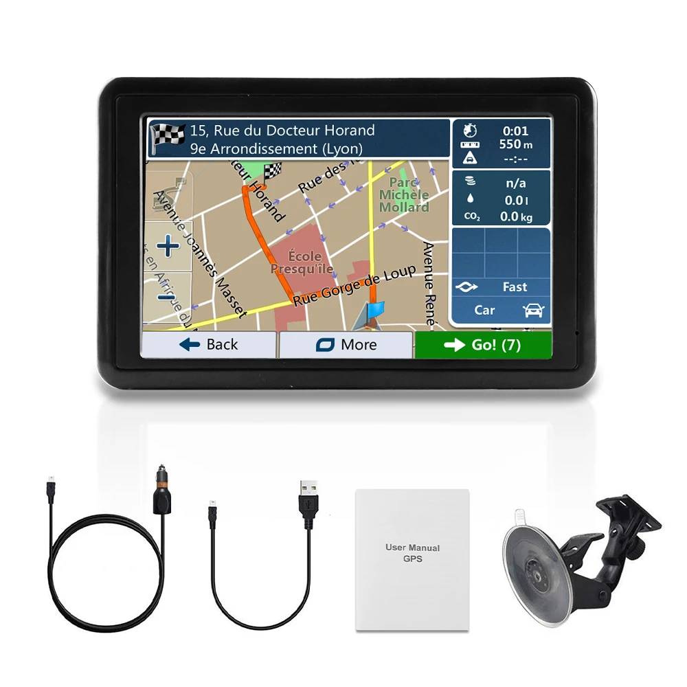 5 Polegada carro gps 8g 256m sistema