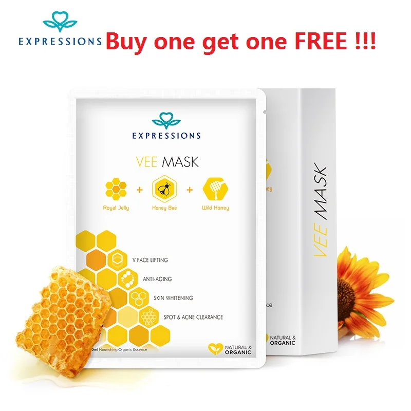 

EXPRESSIONS Korean Honey Bee VEE MASK Acne Whitening Anti Wrinkle Collagen Facial Treatment Masks Skin Care Korean Cosmetics