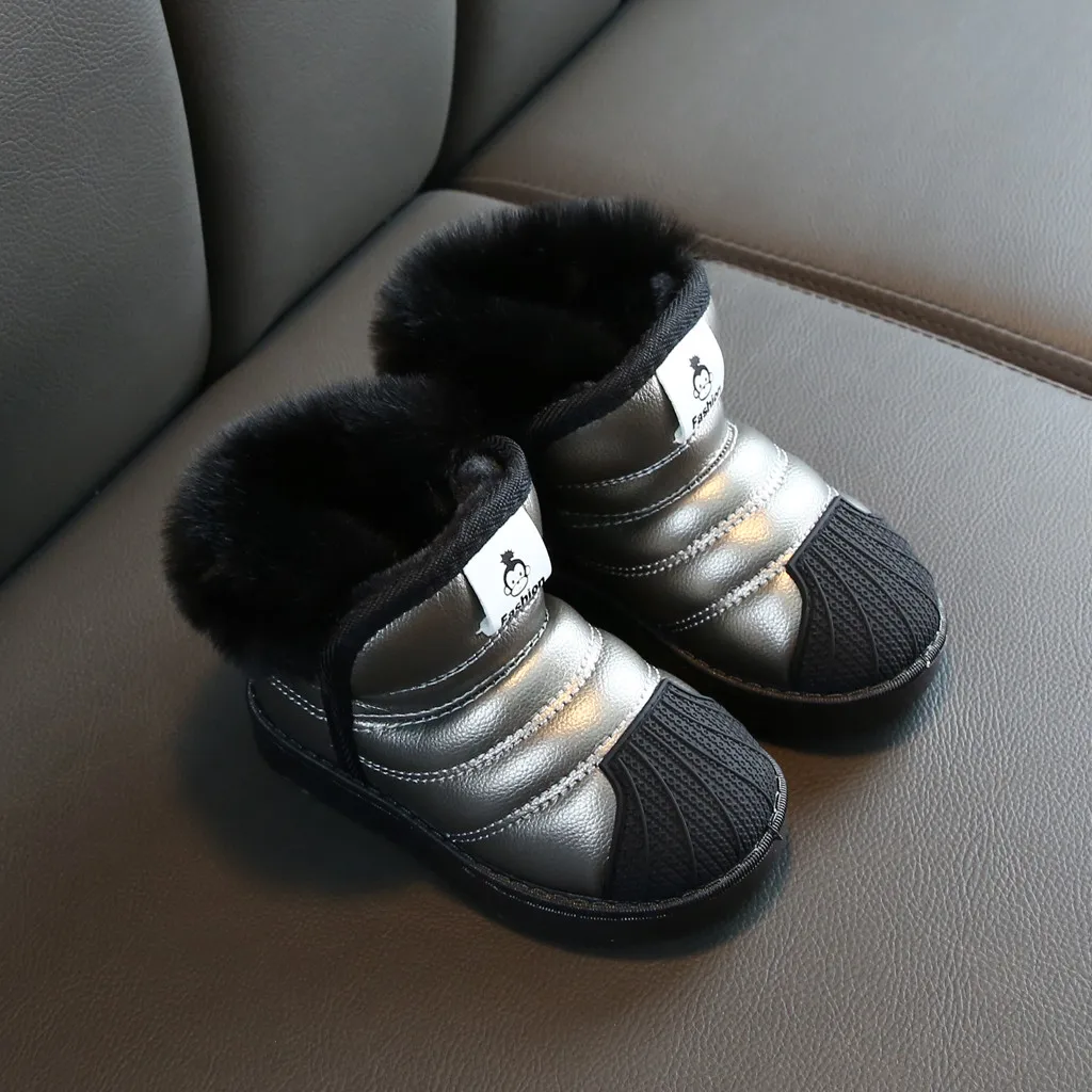 Детские зимние ботинки из водонепроницаемого материала для маленьких мальчиков и девочек; зимняя теплая обувь для дождливой погоды; детская зимняя обувь для девочек;