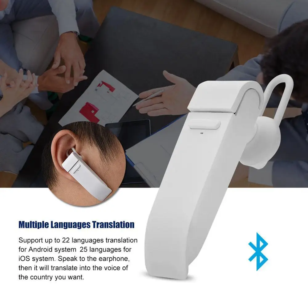 Портативный Умный голосовой переводчик наушники беспроводной Bluetooth мгновенный в