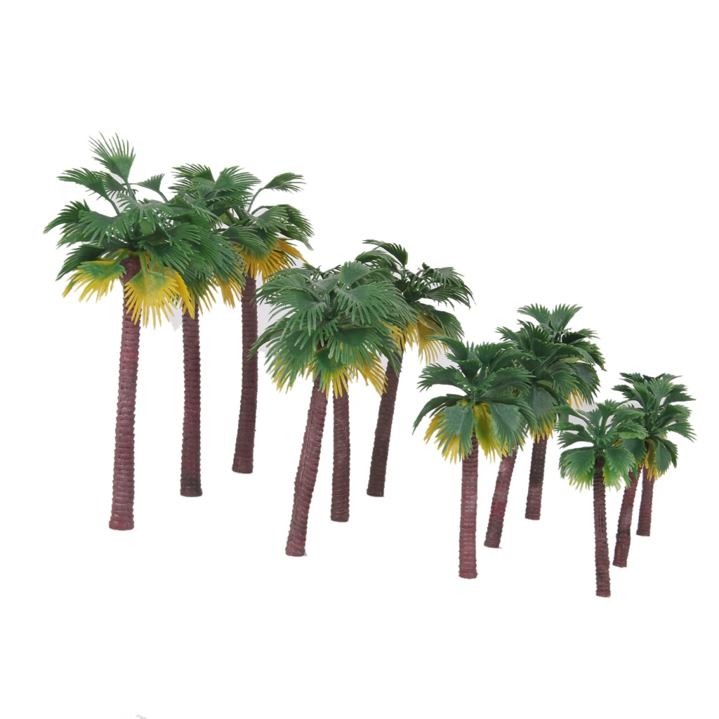 12 Plastic Model Tropical Palm Trees Rainforest Layout Train Scenery HO OO N