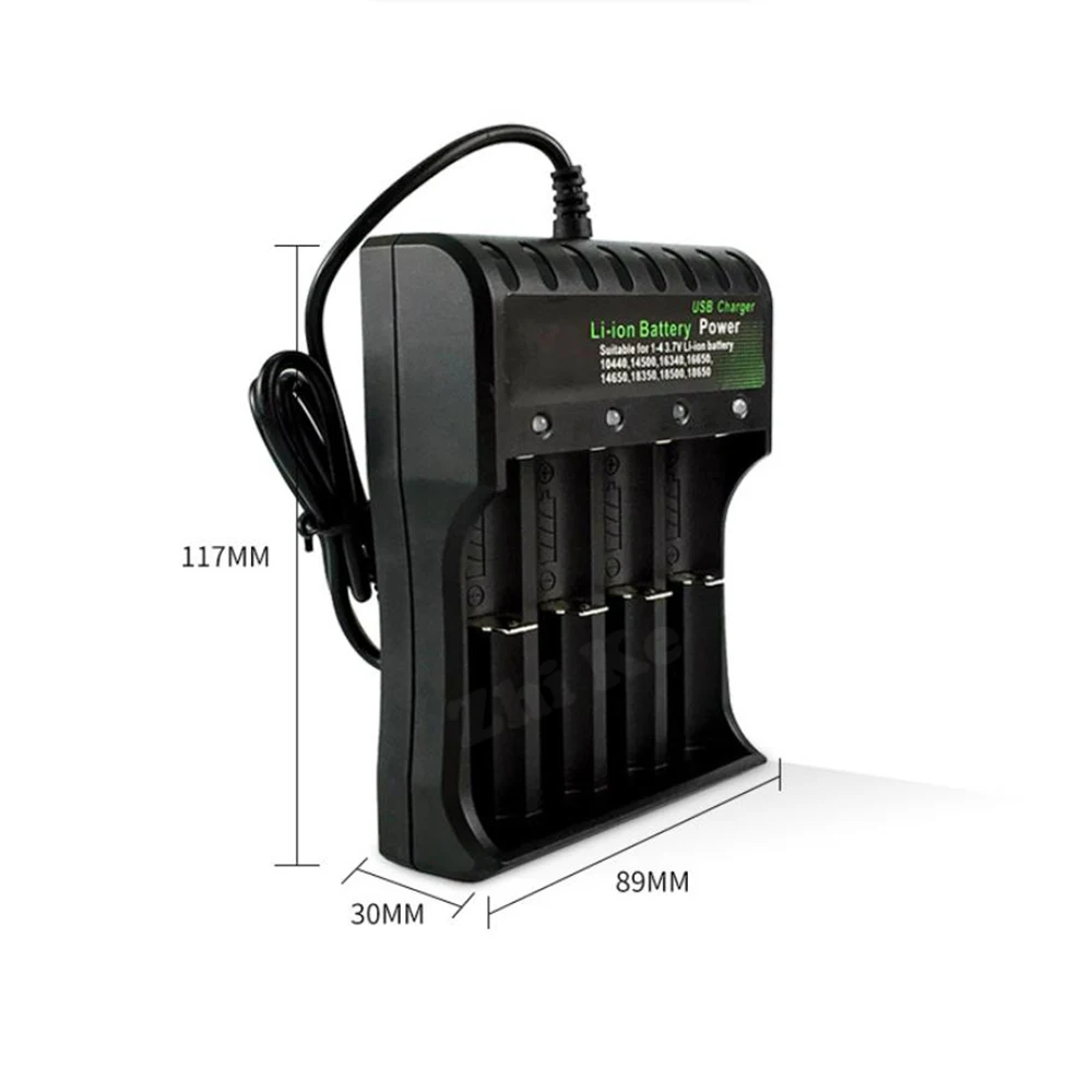 1/2/4 Slot 18650 26650 Battery Charger LED Smart Quick Charging USB Rechargeable Lithium Battery Charger Dock Station Cradle