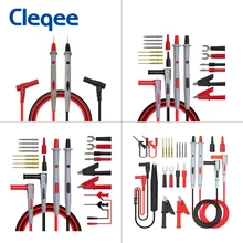 Cleqee multímetro sonda sondas agulhas substituíveis teste leva kits sondas para multímetro digital cabo feeler para multímetro