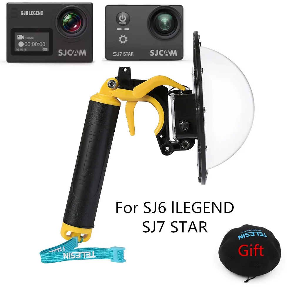 

6" Dome Port Waterproof Case Floating Trigger Mount for SJCAM SJ6, SJ7 Action Camera Lens Dome Cover Housing Accessories