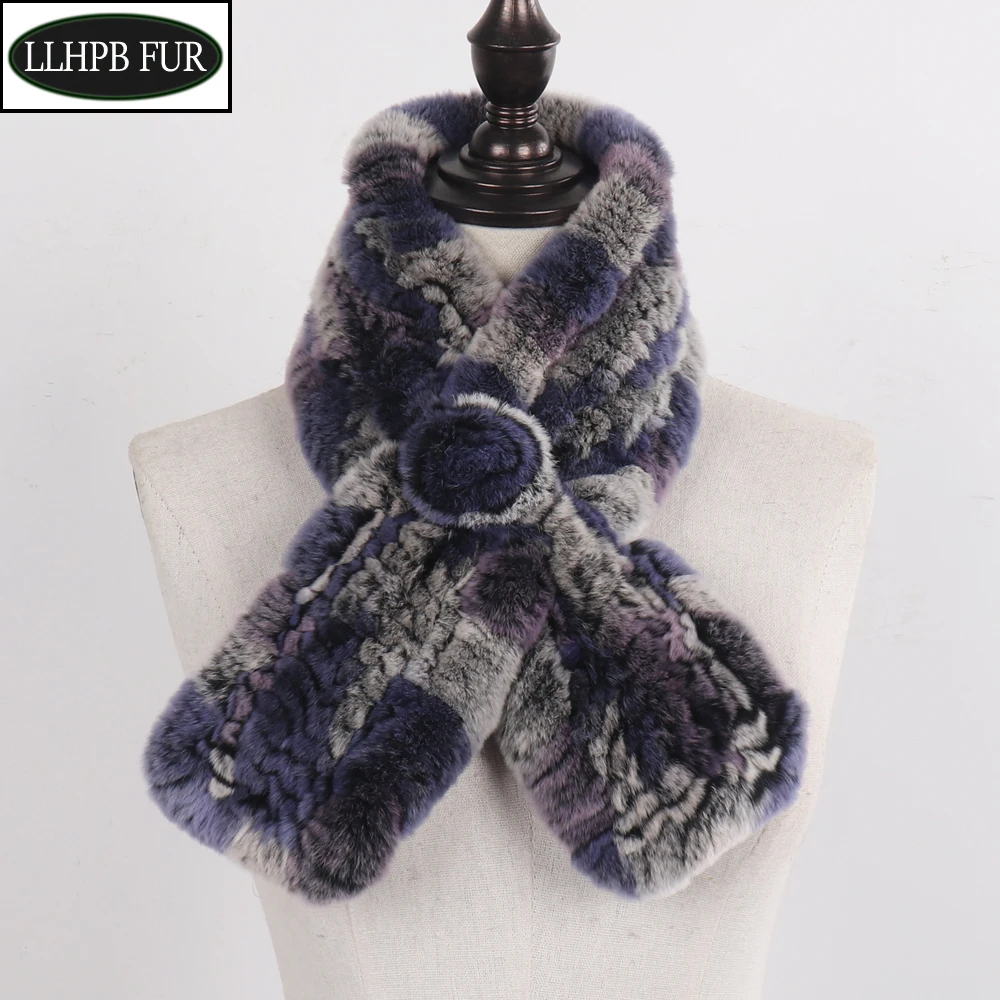 

2019 Hot Sale Women Real Genuine Fur Scarf Winter Warm Real Rex Rabbit Fur Scarf Lady Natural Soft Rex Rabbit Fur Ring Scarves