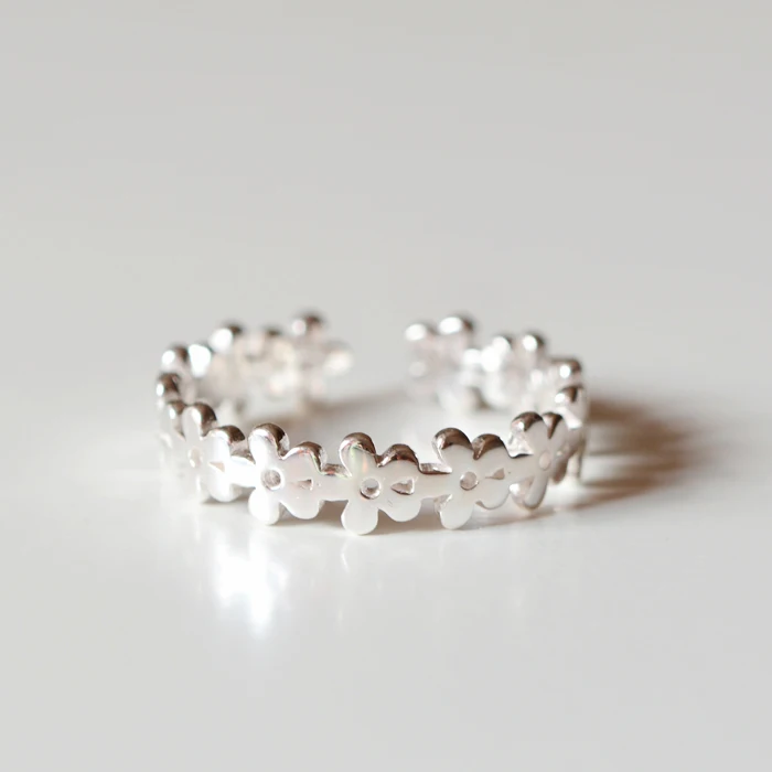 925 Sterling Silver Rings for Women floret Open ring Style Prevent Allergy silver rings silver ring For REETI