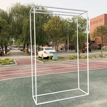 

10 feet H Rectangular rectangle stand ( adjustable) white metal arcn