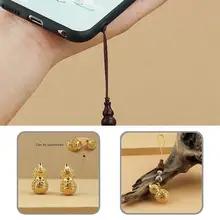 

High-quality Brass Gourd Universal Phone Chain Lanyard Hollow-carved Design Phone Chain Stain-resistant for U-disk