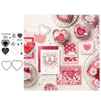 

LOVE HEART Metal Cutting Dies and Stamps for diy Scrapbooking Photo Album Decorative Embossing PaperCard Crafts Die 2020