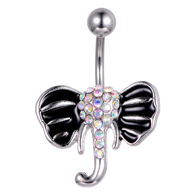 Crystal Scorpion Navel Bell Button Rings 316L Surgical Steel Piercing Navel Rings Body Piercing Sex Body Jewelry Elephant