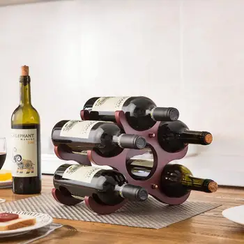 

New Hot Wooden Wine Bottle Holder Organizer Red Wine Rack Kitchen Storage Shelf Rack Restaurant Bar Display Shelf Home