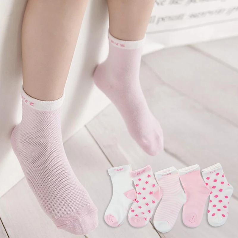 Calcetines de algodón suave para niños y niñas de 0 a 6 años, calcetín cómodo y transpirable, 5 par/lote