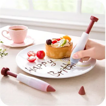 

1pcs Silicone Pastry Cream Chocolate Decorating Syringe Silicone Plate Paint Pen Cake Cookie Ice Cream Decorating Pens #LR4