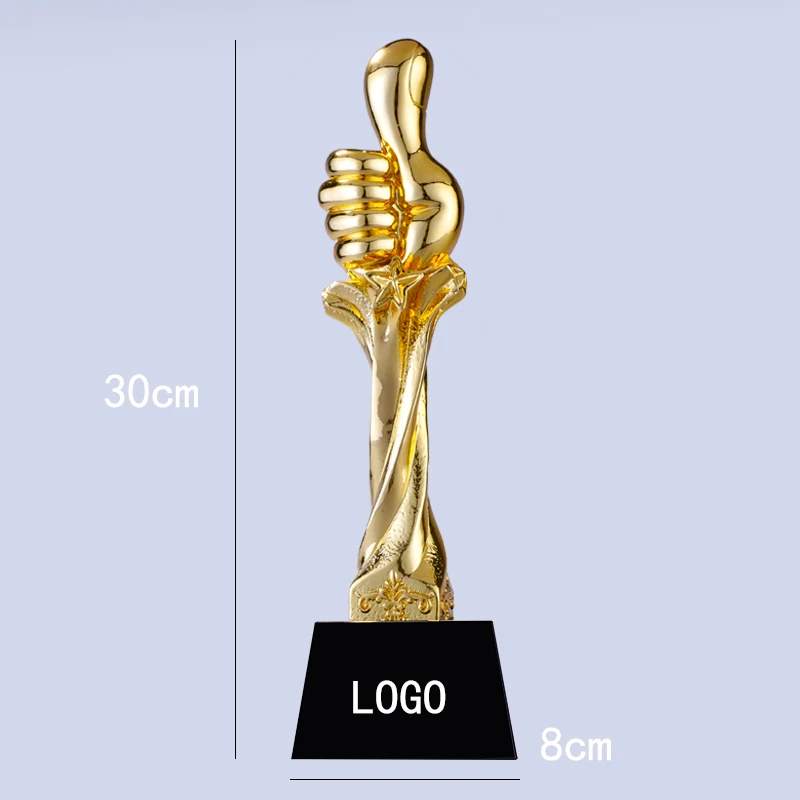 

Custom Model Star New Creative Gold-plated Resin Trophy Thumb Champion Outstanding Employee Awarding Trophy Organic Material