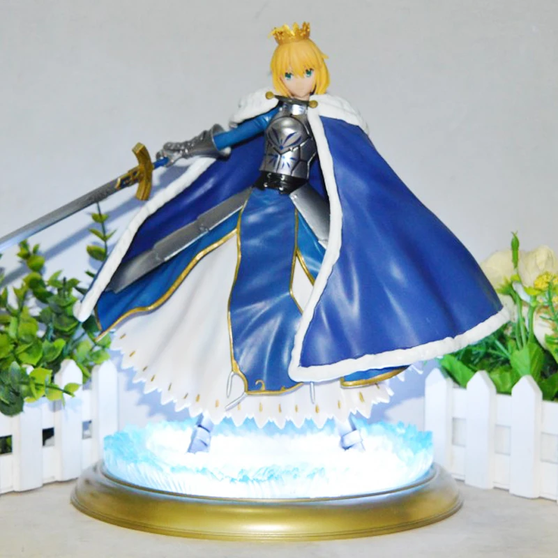 Король ночи Сабер 26 см аниме фигурку Fate/stay Night рыцарь Ver Grand для Буле пальто будущих мам светящиеся модель игрушки