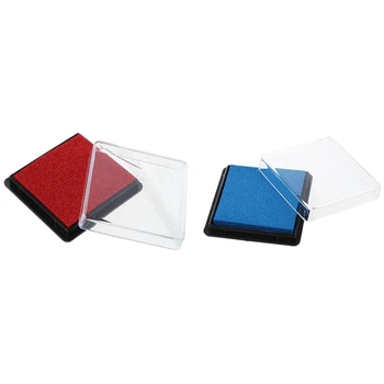 

2x Ink Pad Stamp Pad for Wedding Letter Document Light Blue & Red