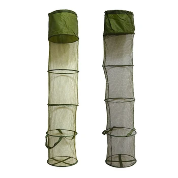 

5 Layers Fishing Net Collapsible Fishing Basket Dip Net Fishing Cage To Keep Fish Alive In The Water 30cm*140cm Fishing Tool