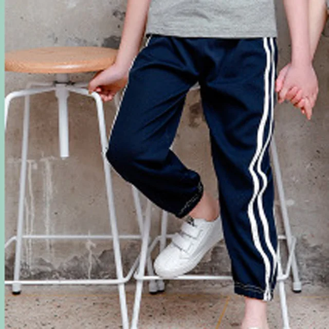 Toddler Kids Pants 2022 Summer Candy Color Harem Pants Boys Soft Trousers Drawstring Side Stripe Baby Boys Pants G