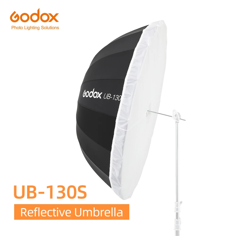 Godox UB-130S 51 inch 130cm Parabolic Black Reflective Umbrella Studio Light with Silver Diffuser Cover Cloth | Электроника
