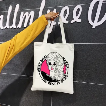 

RuPaul Not Today Satan Not Today RuPaul's Drag Race Ladies Handbags Cloth Canvas Tote Bag Shopping Shoulder Bags Bolsas De Tela