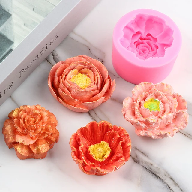 Food Grade Silicone Molds Flowers  Silicone Molds Flowers Candles - Rose  Flower - Aliexpress